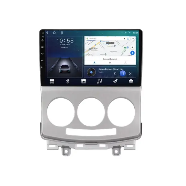 Navigatie dedicata cu Android Mazda 5 2005 - 2010, 2GB RAM, Radio GPS Dual Zone, Display HD QLED 9" Touchscreen, Internet Wi-Fi si slot SIM 4G, Bluetooth, MirrorLink, USB