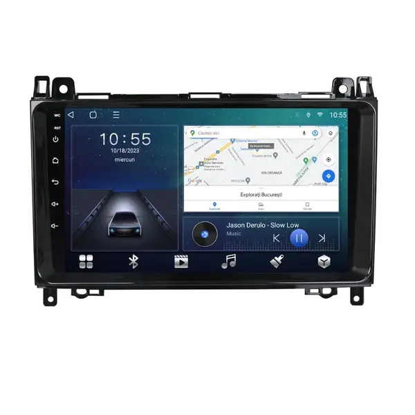 Navigatie dedicata cu Android Mercedes A-Class W169 2004 - 2012, 2GB RAM, Radio GPS Dual Zone, Display HD QLED 9" Touchscreen, Internet Wi-Fi si slot SIM 4G, Bluetooth, MirrorLink, USB