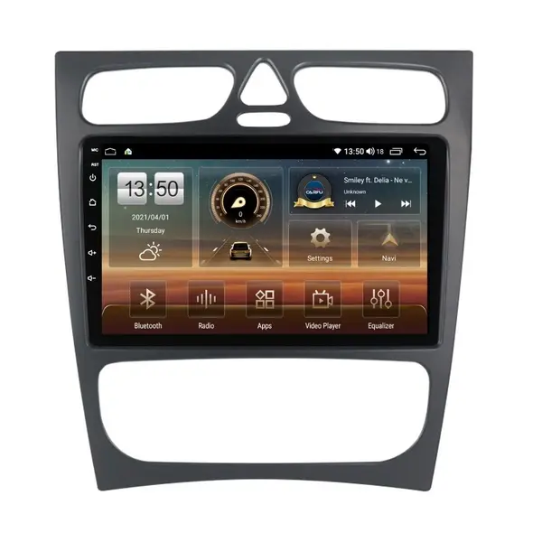 Navigatie dedicata cu Android Mercedes C-Class W203 2000 - 2004, 4GB RAM, Radio GPS Dual Zone, Display HD QLED 9" Touchscreen, Internet Wi-Fi si slot SIM 4G, Bluetooth, MirrorLink, USB