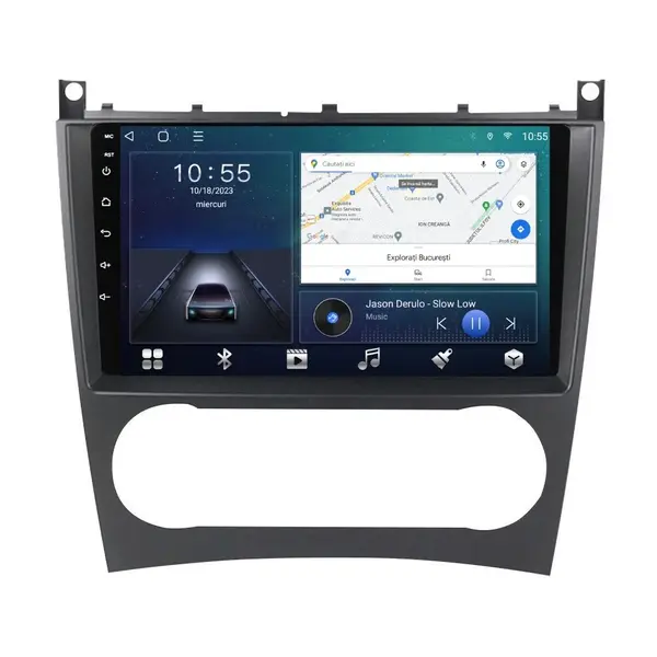 Navigatie dedicata cu Android Mercedes CLK C209 2005 - 2010, 2GB RAM, Radio GPS Dual Zone, Display HD QLED 9" Touchscreen, Internet Wi-Fi si slot SIM 4G, Bluetooth, MirrorLink, USB
