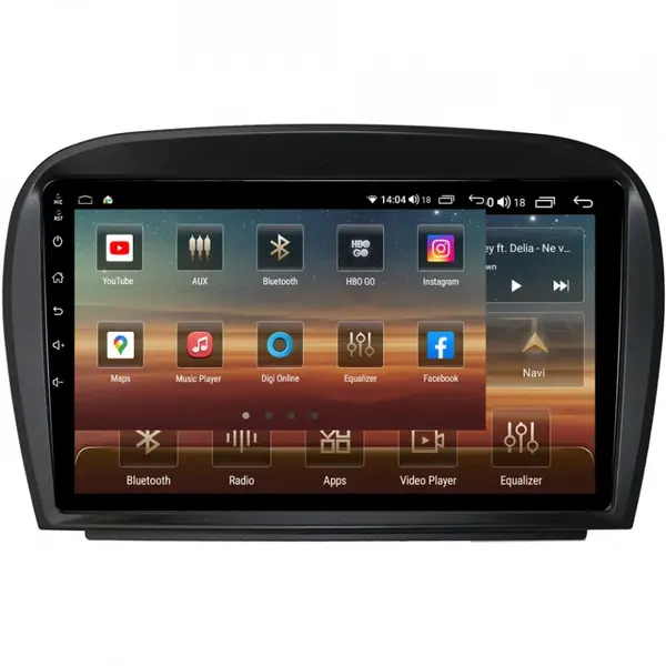 Navigatie dedicata cu Android Mercedes SL R230 2001 - 2012, 8GB RAM, Radio GPS Dual Zone, Display HD QLED 9" Touchscreen, Internet Wi-Fi si slot SIM 4G, Bluetooth, MirrorLink, USB