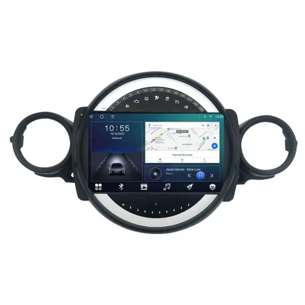 Navigatie dedicata cu Android Mini Cooper / One (R56, R57, R58, R59) 2006 - 2015, 2GB RAM, Radio GPS Dual Zone, Display HD QLED 9" Touchscreen, Internet Wi-Fi si slot SIM 4G, Bluetooth, MirrorLink, USB