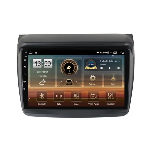 Navigatie dedicata cu Android Mitsubishi L200 2005 - 2015, 4GB RAM, Radio GPS Dual Zone, Display HD QLED 9" Touchscreen, Internet Wi-Fi si slot SIM 4G, Bluetooth, MirrorLink, USB