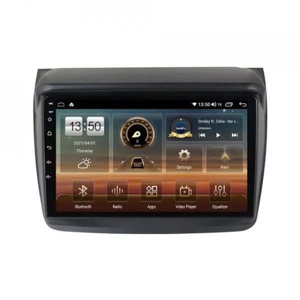 Navigatie dedicata cu Android Mitsubishi L200 2005 - 2015, 6GB RAM, Radio GPS Dual Zone, Display HD QLED 9" Touchscreen, Internet Wi-Fi si slot SIM 4G, Bluetooth, MirrorLink, USB