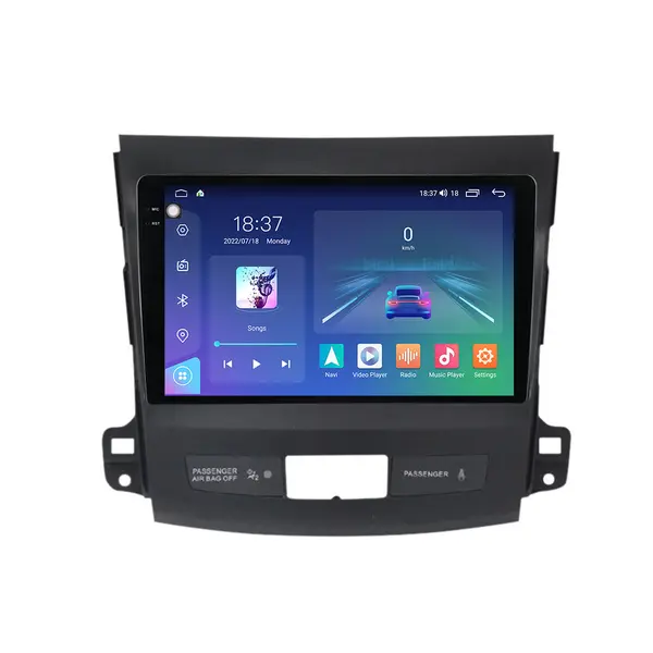 Navigatie dedicata cu Android Mitsubishi Outlander II 2006 - 2012, 4GB RAM, Radio GPS Dual Zone, Display 2K QLED 9.5" Touchscreen, Internet Wi-Fi si slot SIM 4G, Bluetooth, MirrorLink, USB