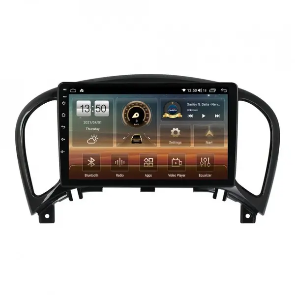 Navigatie dedicata cu Android Nissan Juke 2010 - 2019, 6GB RAM, Radio GPS Dual Zone, Display HD QLED 9" Touchscreen, Internet Wi-Fi si slot SIM 4G, Bluetooth, MirrorLink, USB