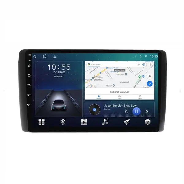 Navigatie dedicata cu Android Nissan Leaf I 2010 - 2017, 2GB RAM, Radio GPS Dual Zone, Display HD QLED 9" Touchscreen, Internet Wi-Fi si slot SIM 4G, Bluetooth, MirrorLink, USB