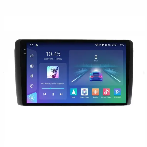 Navigatie dedicata cu Android Nissan Leaf I 2010 - 2017, 4GB RAM, Radio GPS Dual Zone, Display 2K QLED 9.5" Touchscreen, Internet Wi-Fi si slot SIM 4G, Bluetooth, MirrorLink, USB