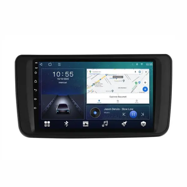 Navigatie dedicata cu Android Nissan Leaf II 2017 - 2025, 2GB RAM, Radio GPS Dual Zone, Display HD QLED 9" Touchscreen, Internet Wi-Fi si slot SIM 4G, Bluetooth, MirrorLink, USB