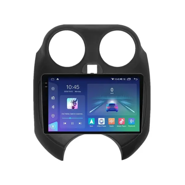Navigatie dedicata cu Android Nissan Micra IV 2010 - 2013, 4GB RAM, Radio GPS Dual Zone, Display 2K QLED 9.5" Touchscreen, Internet Wi-Fi si slot SIM 4G, Bluetooth, MirrorLink, USB