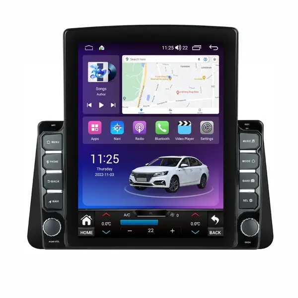 Navigatie dedicata cu Android Nissan Micra V dupa 2017, 4GB RAM, Radio GPS Dual Zone, Touchscreen IPS 9.7" HD tip Tesla, Internet Wi-Fi si slot SIM 4G, Bluetooth, MirrorLink, USB