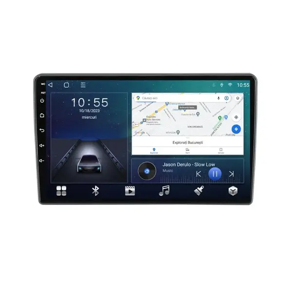 Navigatie dedicata cu Android Nissan Patrol GR V 1997 - 2010, 2GB RAM, Radio GPS Dual Zone, Display HD QLED 9" Touchscreen, Internet Wi-Fi si slot SIM 4G, Bluetooth, MirrorLink, USB