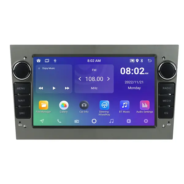 Navigatie dedicata cu Android Opel Agila 2000 - 2007, gri inchis, 2GB RAM, Radio GPS Dual Zone, Display HD 7" Touchscreen, Internet Wi-Fi, Bluetooth, MirrorLink, USB