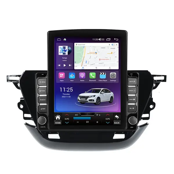 Navigatie dedicata cu Android Opel Corsa F dupa 2019, 4GB RAM, Radio GPS Dual Zone, Touchscreen IPS 9.7" HD tip Tesla, Internet Wi-Fi si slot SIM 4G, Bluetooth, MirrorLink, USB