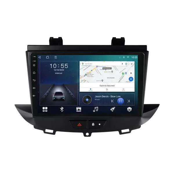 Navigatie dedicata cu Android Opel Grandland X 2017 - 2021, 2GB RAM, Radio GPS Dual Zone, Display HD QLED 9" Touchscreen, Internet Wi-Fi si slot SIM 4G, Bluetooth, MirrorLink, USB