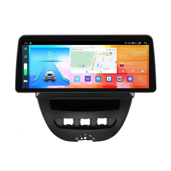 Navigatie dedicata cu Android Peugeot 107 2005 - 2014, 4GB RAM, Radio GPS Dual Zone, Display QLED 12.3" Touchscreen, Internet Wi-Fi si slot SIM 4G, Bluetooth, MirrorLink, USB