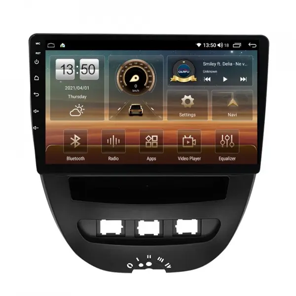 Navigatie dedicata cu Android Peugeot 107 2005 - 2014, 6GB RAM, Radio GPS Dual Zone, Display HD QLED 10" Touchscreen, Internet Wi-Fi si slot SIM 4G, Bluetooth, MirrorLink, USB