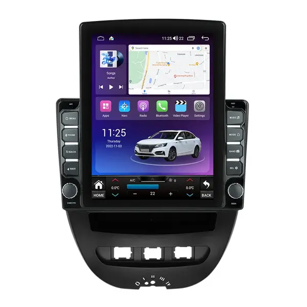 Navigatie dedicata cu Android Peugeot 107 2005 - 2014, 8GB RAM, Radio GPS Dual Zone, Touchscreen IPS 9.7" HD tip Tesla, Internet Wi-Fi si slot SIM 4G, Bluetooth, MirrorLink, USB