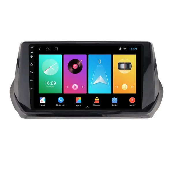 Navigatie dedicata cu Android Peugeot 2008 II dupa 2019, 1GB RAM, Radio GPS Dual Zone, Display HD IPS 9" Touchscreen, Internet Wi-Fi, Bluetooth, MirrorLink, USB