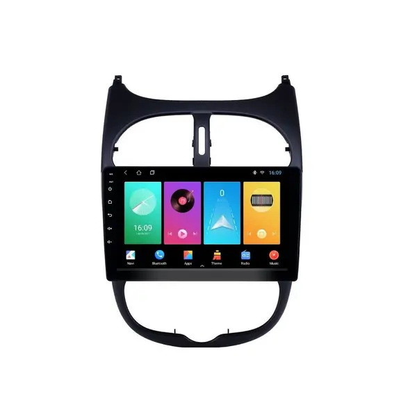 Navigatie dedicata cu Android Peugeot 206 1998 - 2009, 1GB RAM, Radio GPS Dual Zone, Display HD IPS 9" Touchscreen, Internet Wi-Fi, Bluetooth, MirrorLink, USB