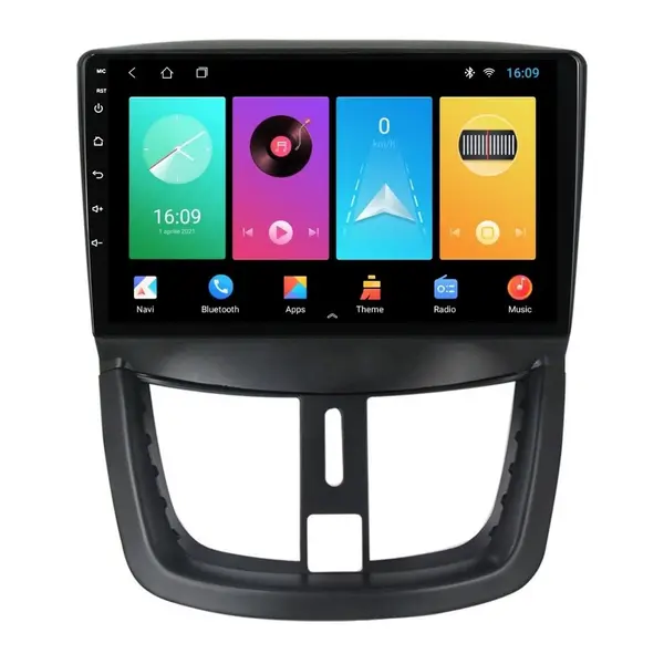 Navigatie dedicata cu Android Peugeot 207 2006 - 2015, 2GB RAM, Radio GPS Dual Zone, Display HD IPS 9" Touchscreen, Internet Wi-Fi, Bluetooth, MirrorLink, USB