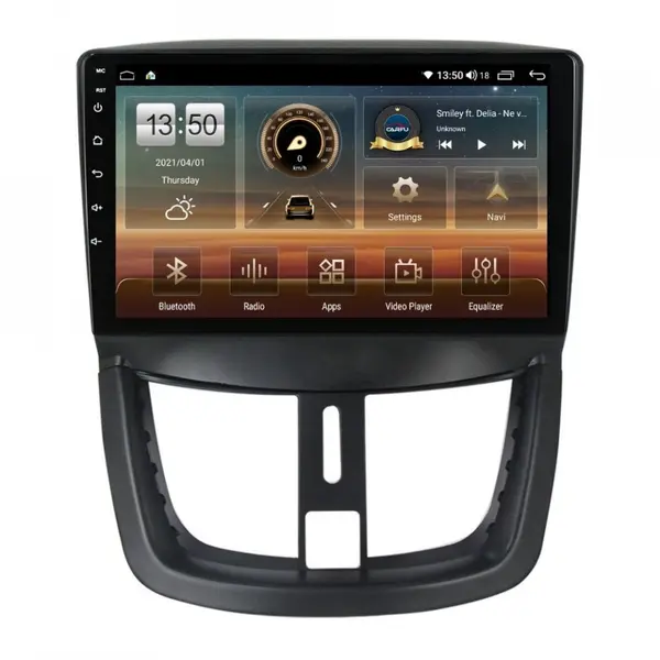 Navigatie dedicata cu Android Peugeot 207 2006 - 2015, 6GB RAM, Radio GPS Dual Zone, Display HD QLED 9" Touchscreen, Internet Wi-Fi si slot SIM 4G, Bluetooth, MirrorLink, USB