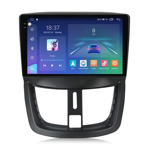 Navigatie dedicata cu Android Peugeot 207 2006 - 2015, 8GB RAM, Radio GPS Dual Zone, Display 2K QLED 9.5" Touchscreen, Internet Wi-Fi si slot SIM 4G, Bluetooth, MirrorLink, USB