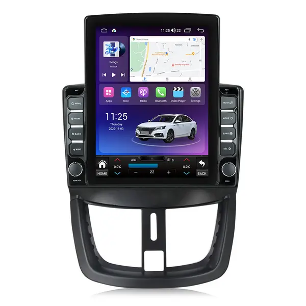 Navigatie dedicata cu Android Peugeot 207 2006 - 2015, 8GB RAM, Radio GPS Dual Zone, Touchscreen IPS 9.7" HD tip Tesla, Internet Wi-Fi si slot SIM 4G, Bluetooth, MirrorLink, USB