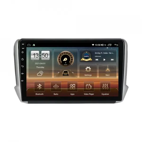 Navigatie dedicata cu Android Peugeot 208 I 2012 - 2019, 8GB RAM, Radio GPS Dual Zone, Display HD QLED 10" Touchscreen, Internet Wi-Fi si slot SIM 4G, Bluetooth, MirrorLink, USB