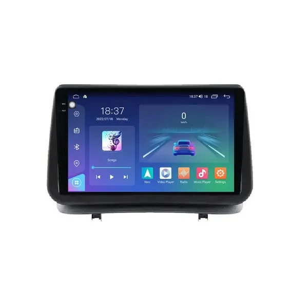 Navigatie dedicata cu Android Renault Clio III 2005 - 2012, 4GB RAM, Radio GPS Dual Zone, Display 2K QLED 9.5" Touchscreen, Internet Wi-Fi si slot SIM 4G, Bluetooth, MirrorLink, USB
