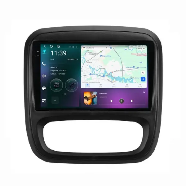 Navigatie dedicata cu Android Renault Trafic III 2014 - 2019, 12GB RAM, Radio GPS Dual Zone, Display 2K QLED 9.5" Touchscreen, Internet Wi-Fi si slot SIM 4G, Bluetooth, MirrorLink, USB