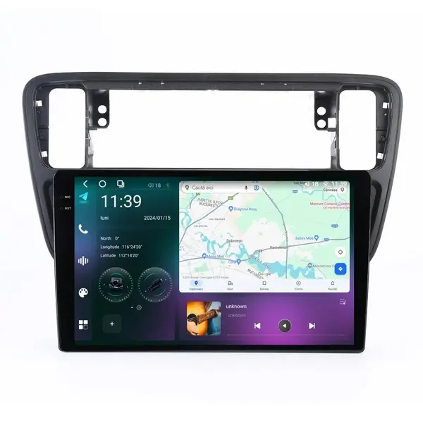 Navigatie dedicata cu Android Seat Mii 2011 - 2019, 12GB RAM, Radio GPS Dual Zone, Display 2K QLED 9.5" Touchscreen, Internet Wi-Fi si slot SIM 4G, Bluetooth, MirrorLink, USB