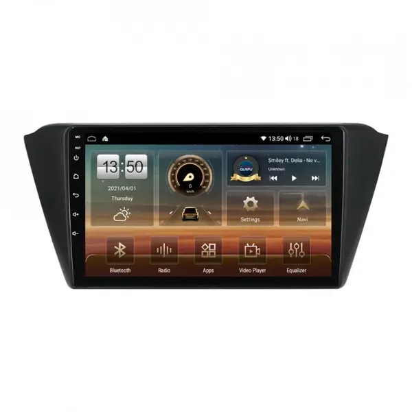 Navigatie dedicata cu Android Skoda Fabia III 2014 - 2021, 6GB RAM, Radio GPS Dual Zone, Display HD QLED 9" Touchscreen, Internet Wi-Fi si slot SIM 4G, Bluetooth, MirrorLink, USB