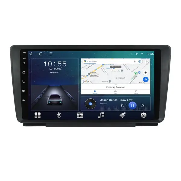 Navigatie dedicata cu Android Skoda Octavia II 2004 - 2013, 2GB RAM, Radio GPS Dual Zone, Display HD QLED 9" Touchscreen, Internet WiFi si slot SIM 4G, Bluetooth, MirrorLink, USB