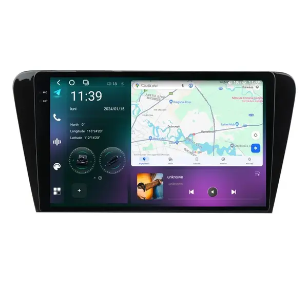 Navigatie dedicata cu Android Skoda Octavia III 2013 - 2020, 12GB RAM, Radio GPS Dual Zone, Display 2K QLED 10.36" Touchscreen, Internet Wi-Fi si slot SIM 4G, Bluetooth, MirrorLink, USB