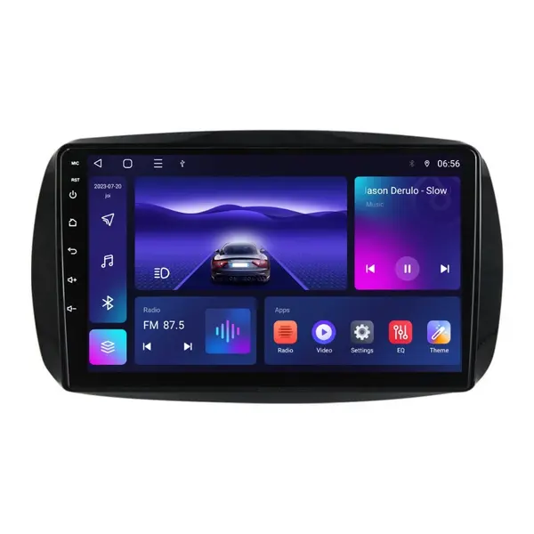 Navigatie dedicata cu Android Smart Fortwo dupa 2014, 4GB RAM, Radio GPS Dual Zone, Display HD IPS 9" Touchscreen, Internet Wi-Fi, Bluetooth, MirrorLink, USB