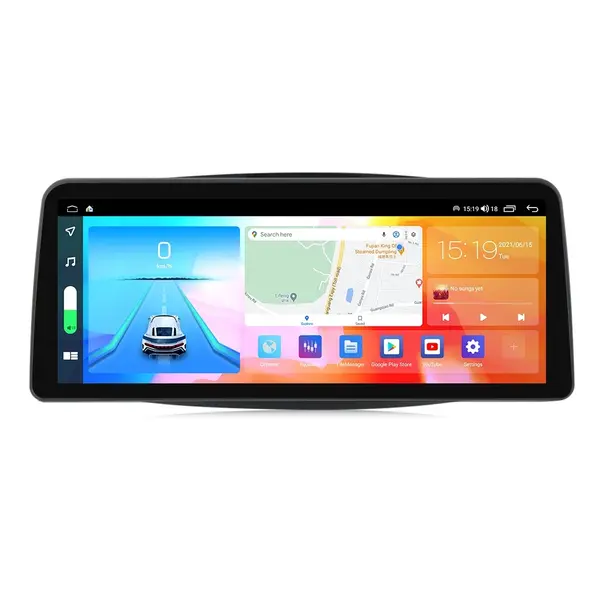Navigatie dedicata cu Android Smart Fortwo dupa 2014, 4GB RAM, Radio GPS Dual Zone, Display QLED 12.3" Touchscreen, Internet Wi-Fi si slot SIM 4G, Bluetooth, MirrorLink, USB