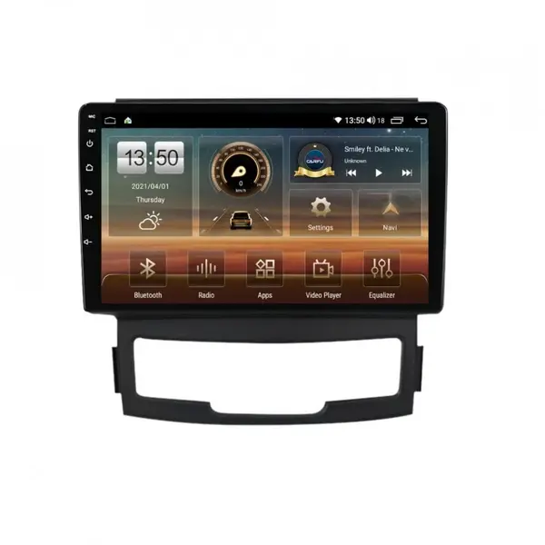 Navigatie dedicata cu Android Ssangyong Korando 2010 - 2013, 6GB RAM, Radio GPS Dual Zone, Display HD QLED 9" Touchscreen, Internet Wi-Fi si slot SIM 4G, Bluetooth, MirrorLink, USB