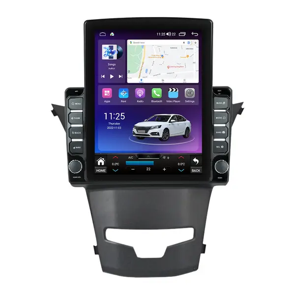Navigatie dedicata cu Android Ssangyong Korando 2013 - 2019, 4GB RAM, Radio GPS Dual Zone, Touchscreen IPS 9.7" HD tip Tesla, Internet Wi-Fi si slot SIM 4G, Bluetooth, MirrorLink, USB