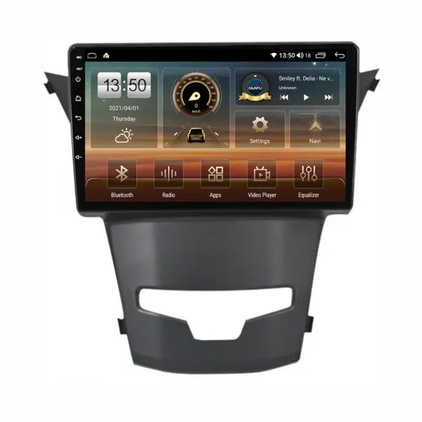 Navigatie dedicata cu Android Ssangyong Korando 2013 - 2019, 8GB RAM, Radio GPS Dual Zone, Display HD QLED 9" Touchscreen, Internet Wi-Fi si slot SIM 4G, Bluetooth, MirrorLink, USB