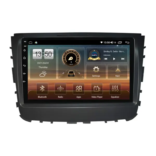 Navigatie dedicata cu Android Ssangyong Musso dupa 2018, 6GB RAM, Radio GPS Dual Zone, Display HD QLED 9" Touchscreen, Internet Wi-Fi si slot SIM 4G, Bluetooth, MirrorLink, USB