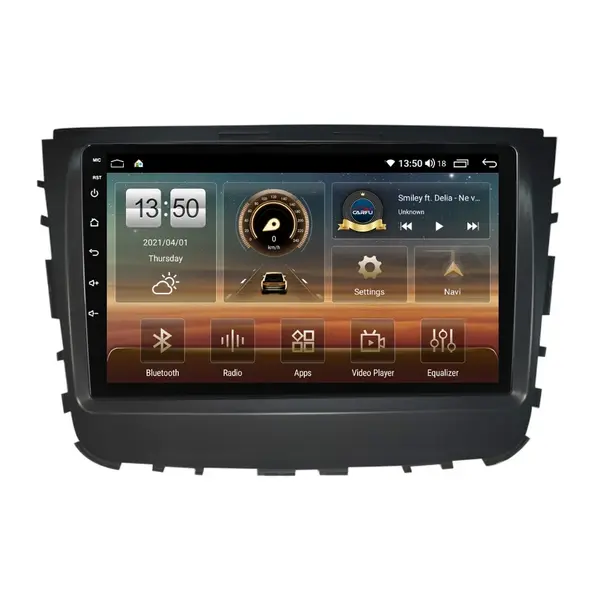 Navigatie dedicata cu Android Ssangyong Rexton dupa 2017, 8GB RAM, Radio GPS Dual Zone, Display HD QLED 9" Touchscreen, Internet Wi-Fi si slot SIM 4G, Bluetooth, MirrorLink, USB