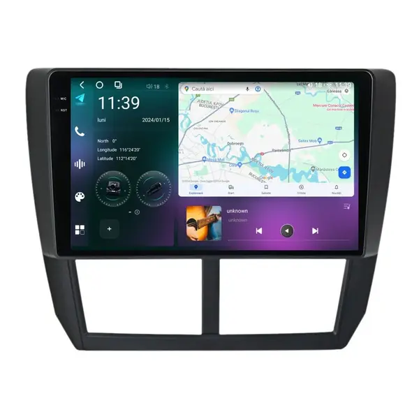 Navigatie dedicata cu Android Subaru Forester 2008 - 2013, 12GB RAM, Radio GPS Dual Zone, Display 2K QLED 9.5" Touchscreen, Internet Wi-Fi si slot SIM 4G, Bluetooth, MirrorLink, USB