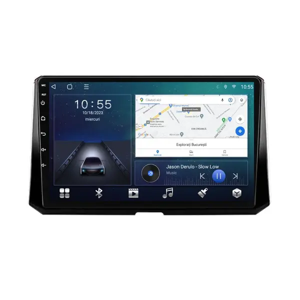 Navigatie dedicata cu Android Suzuki Swace dupa 2020, 2GB RAM, Radio GPS Dual Zone, Display HD QLED 10" Touchscreen, Internet Wi-Fi si slot SIM 4G, Bluetooth, MirrorLink, USB