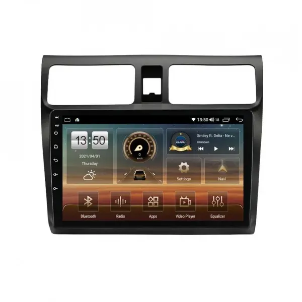 Navigatie dedicata cu Android Suzuki Swift III 2005 - 2010, 6GB RAM, Radio GPS Dual Zone, Display HD QLED 10" Touchscreen, Internet Wi-Fi si slot SIM 4G, Bluetooth, MirrorLink, USB