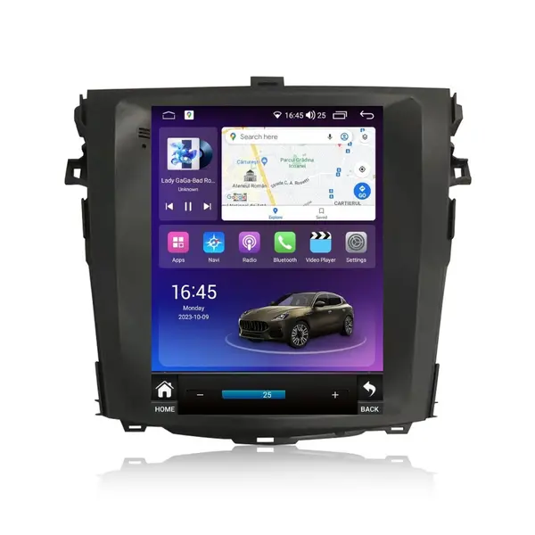 Navigatie dedicata cu Android tip tesla Toyota Corolla 2007 - 2013, 4GB RAM, Radio GPS Dual Zone, Touchscreen IPS 9.7" HD, Internet Wi-Fi si slot SIM 4G, Bluetooth, MirrorLink, USB