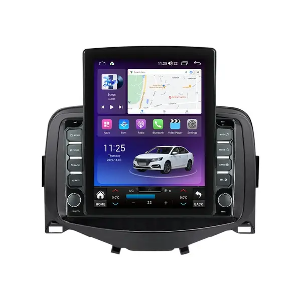 Navigatie dedicata cu Android Toyota Aygo 2014 - 2022, 8GB RAM, Radio GPS Dual Zone, Touchscreen IPS 9.7" HD tip Tesla, Internet Wi-Fi si slot SIM 4G, Bluetooth, MirrorLink, USB