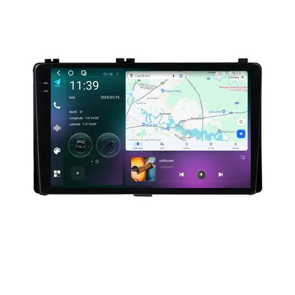 Navigatie dedicata cu Android Toyota Corolla 2017 - 2018, 12GB RAM, Radio GPS Dual Zone, Display 2K QLED 9.5" Touchscreen, Internet Wi-Fi si slot SIM 4G, Bluetooth, MirrorLink, USB