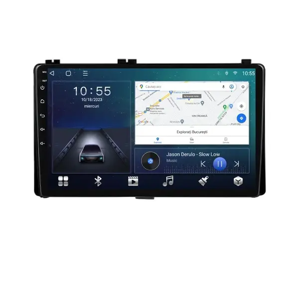 Navigatie dedicata cu Android Toyota Corolla 2017 - 2018, 2GB RAM, Radio GPS Dual Zone, Display HD QLED 9" Touchscreen, Internet Wi-Fi si slot SIM 4G, Bluetooth, MirrorLink, USB