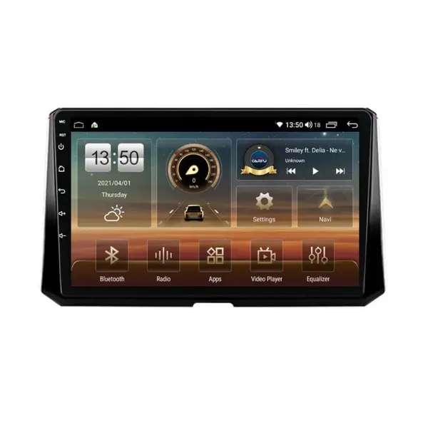 Navigatie dedicata cu Android Toyota Corolla E21 dupa 2019, 8GB RAM, Radio GPS Dual Zone, Display HD QLED 10" Touchscreen, Internet Wi-Fi si slot SIM 4G, Bluetooth, MirrorLink, USB